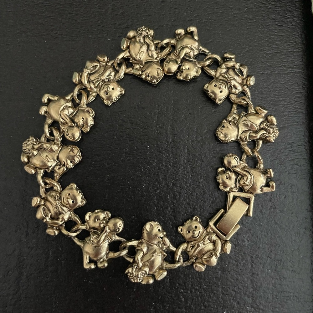 Gold Colored Bear Charm Bracelet